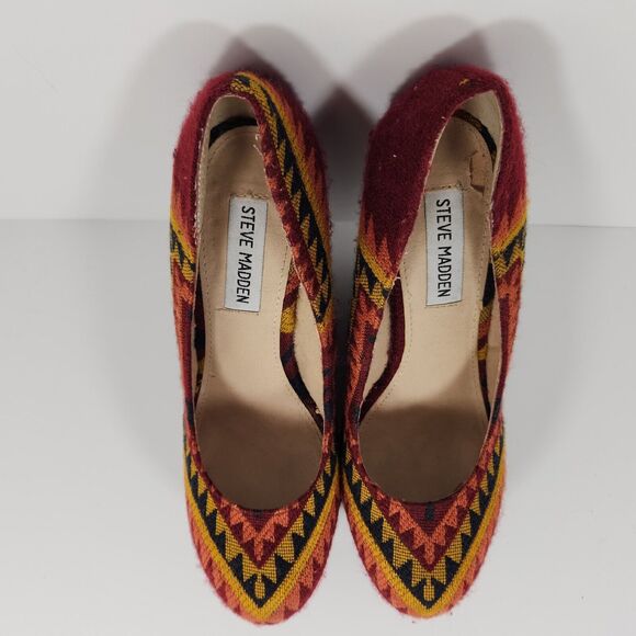 Steve Madden Pammyy M Wedge Aztec Multi Color Womens Size 7.5M - Picture 4 of 10